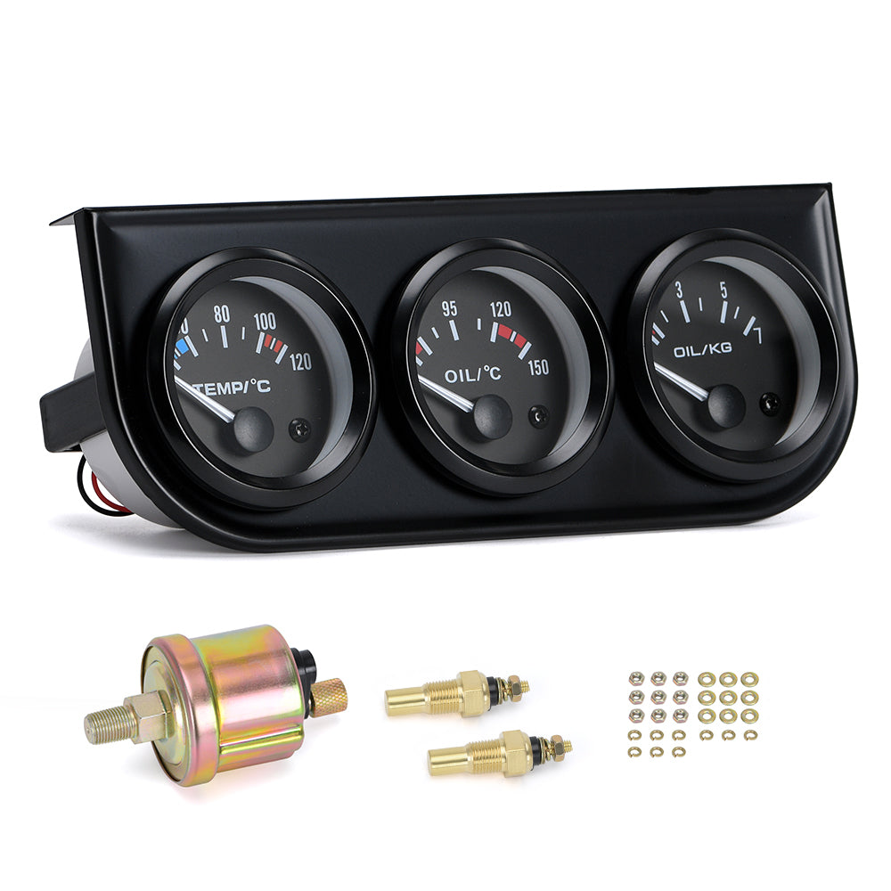 52MM 3 in 1 Car Triple Gauge Kit