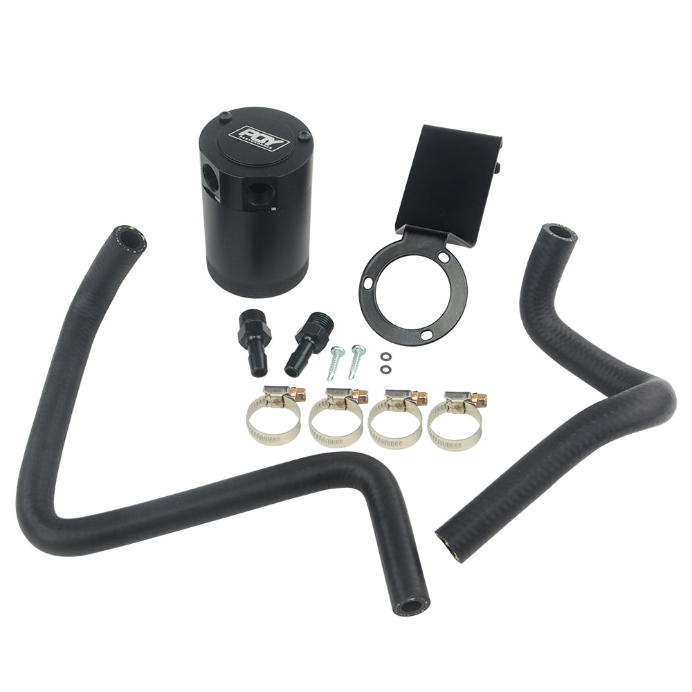 Oil Catch Can Baffled Tank Breather Filter Universal Black Fits Mini Cooper