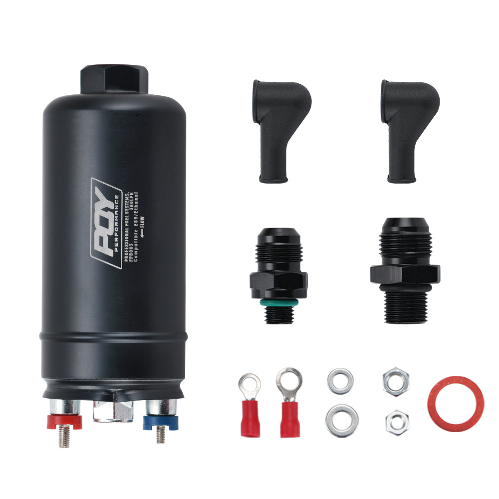 450LPH External Inline Fuel Pump for Racing E85 EFI w/ Check Valve