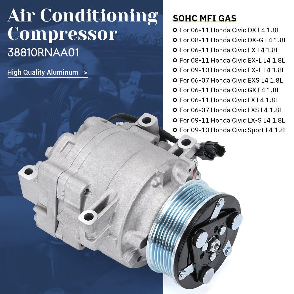 Air Conditioning Compressor For 2006-2011 Honda Civic