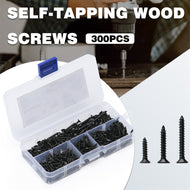 1000+Piece Black Carbon Steel Self-Tapping Wood Screw Assortment Kit