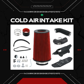 Cold Air Intake Kit w/ Filter & Heat Shield Air Intake System Kit For 2012-2016 BMW 228i 320i 328i 420i 428i F22 F30 F32