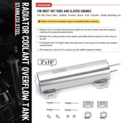 Radiator Coolant Overflow Puke Tank Polished Stainless Steel 3-Inch×10-Inch - view 5