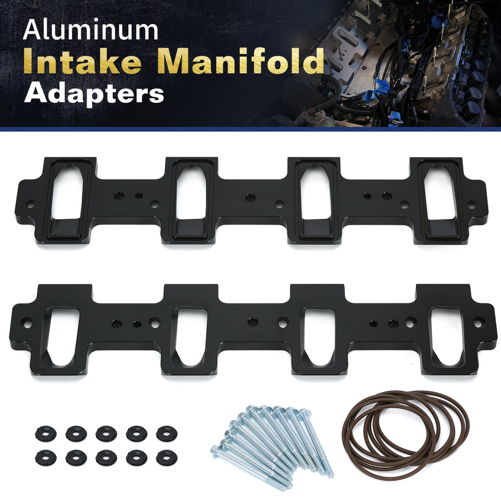 LS Cathedral to Rectangle Port Intake Manifold Adapter Kit for LS1, LS2, LS3, LSA, LSX Engines & Superchargers