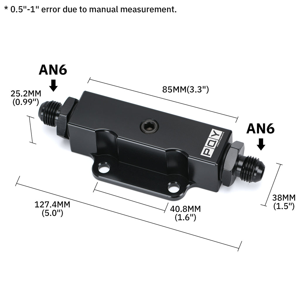 Universal AN6 Inline Fuel Filter w/ 1/8 NPT Port