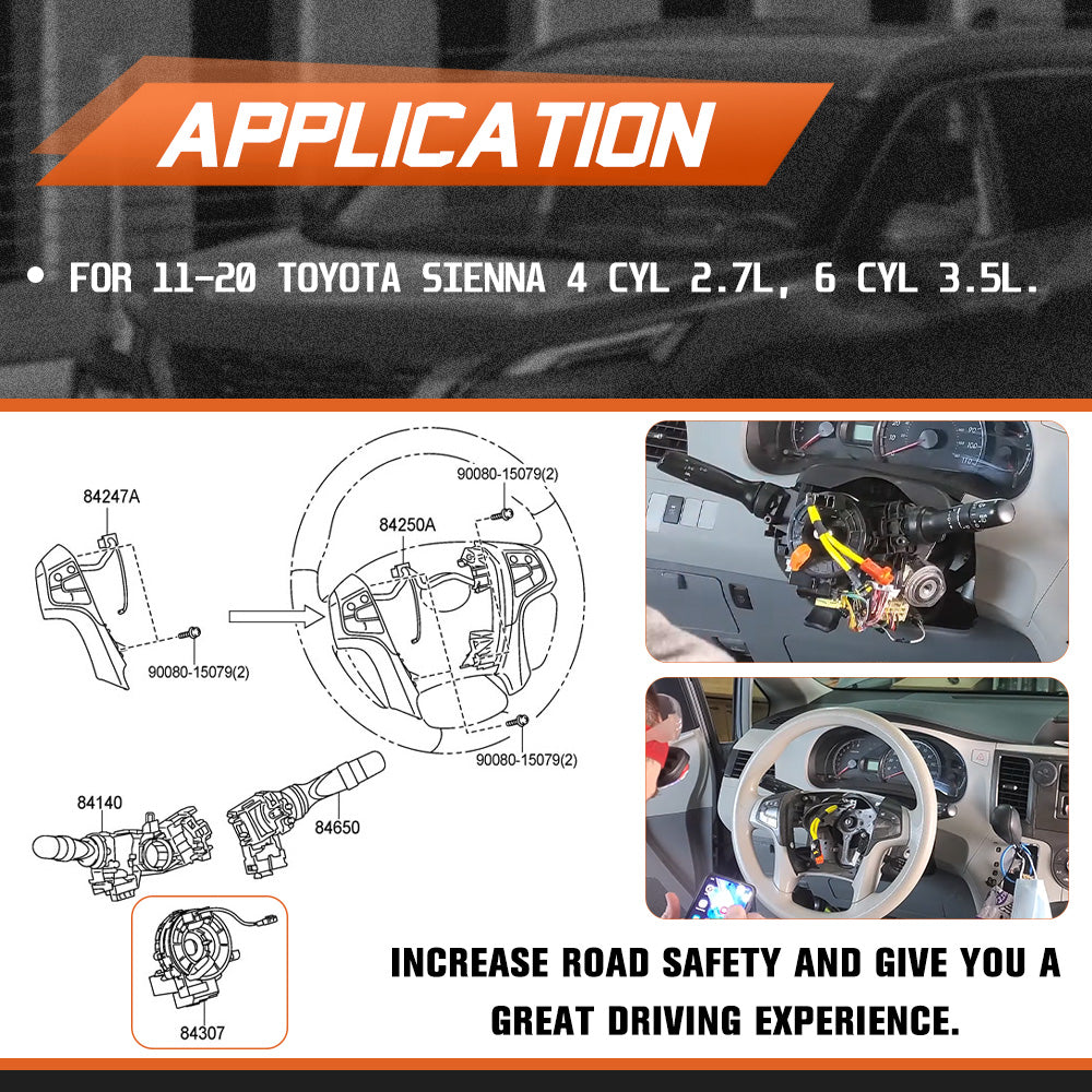 Steering Wheel Clock Spring Angle Sensor For 11-20 Toyota Sienna