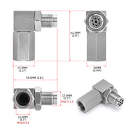 90-Degree M18 x 1.5 Oxygen Sensor Mounting Adapter Pair