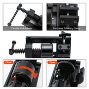 AN hose installation tool clamp handle and opening details