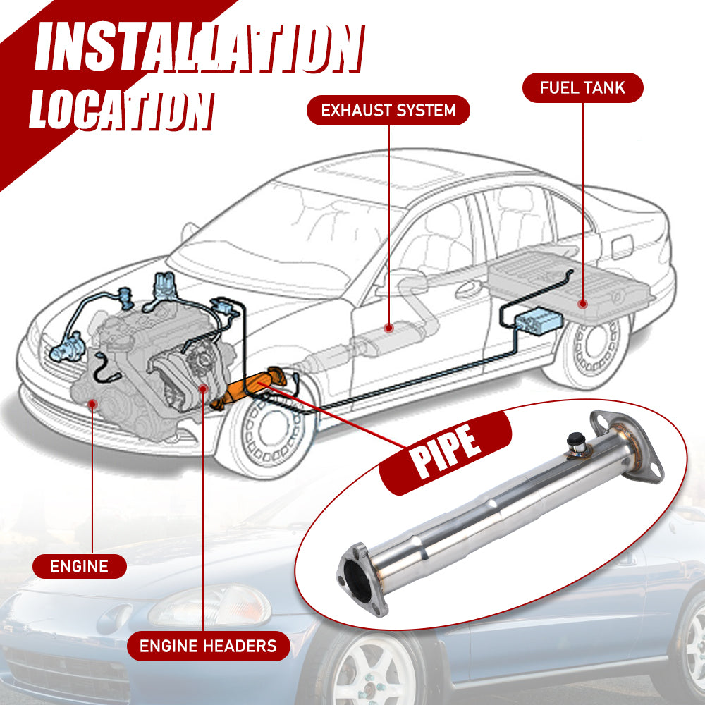 Adjustable Piping Fit For Honda 92-00 Civic CRX EF EX EK Si B/D/H/K/F Series