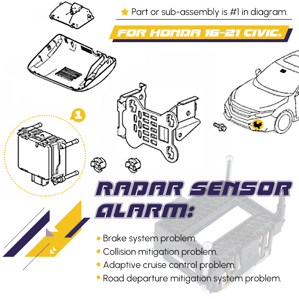Dynamic Cruise Control Distance Radar Sensor For Honda 16-21 Civic