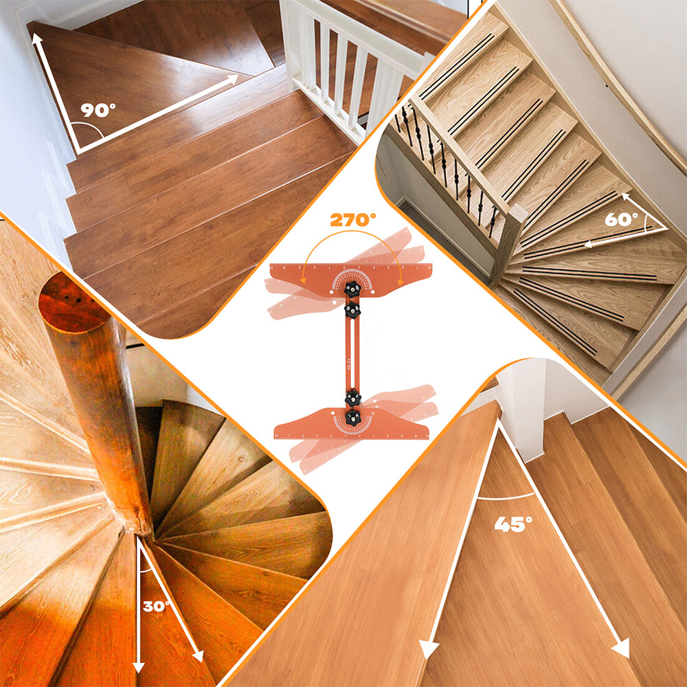 Orange Aluminum Stair Tread Template Tool PQYracing
