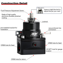 Load image into Gallery viewer, Fuel Pressure Regulator AN8 Feed &amp; AN6 Return Line + 0-160PSI Gauge Set +3-20 20-45 45-70 Pressure Springs