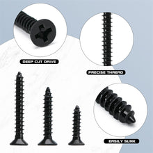 Load image into Gallery viewer, 1000+Piece Black Carbon Steel Self-Tapping Wood Screw Assortment Kit