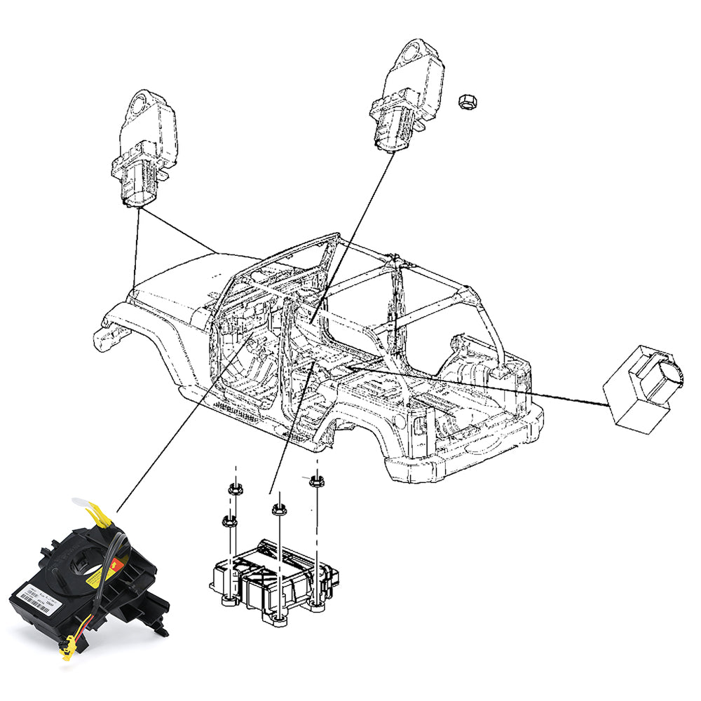 Steering Wheel Clock Spring w/ Angle Sensor For Chrysler Dodge Jeep Wrangler 4 Cyl 6 Cyl