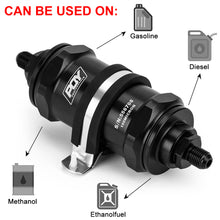 Load image into Gallery viewer, AN6 Inline PQY Fuel Filter w/100 Micron Stainless steel element