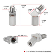 45-Degree M18 x 1.5 Oxygen Sensor Mounting Adapter Pair
