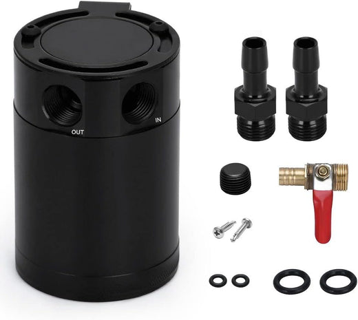 Baffled Oil Catch Can Kit Universal 2 Port Aluminum Oil