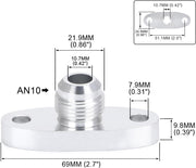 AN10 Male Turbo Oil Feed Inlet Flange Adapter Kit withGasket for For T3 T4 - view 6