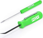 Pocket Magnetic Screwdriver Slotted Head With Magnet Top + Mini Pry Bar Set Green - view 2
