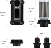 AN8 Inline Fuel Filter E85 Ethanol With 100 Micron Stainless steel element - view 3