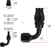 2-Piece 6AN 90 Degree PTFE E85 Hose Fitting End Only for PTFE Nylon Stainless - view 4
