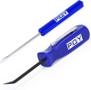 Pocket Magnetic Screwdriver Slotted Head With Magnet Top + Mini Pry Bar Set Blue - view 2