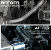 24-Inch Stainless Steel Radiator Flexible Coolant Water Hose Kit withCap Clamp Silver - view 3