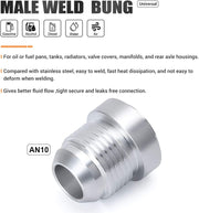 10AN Male Weld On Fitting Bung Hose Adapter Fuel Oil - view 4