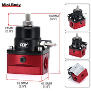 Fuel Pressure Regulator AN8 Feed and AN6 Return Line + 0-160PSI Gauge Set Black+Red - view 5