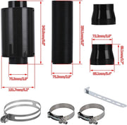 Universal 3-Inch Racing Carbon Fiber Cold Feed Induction Kit Air - view 5