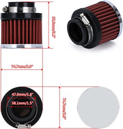 Universal Red Neck 1.5-Inch 38mm Car High Flow Cold Air - view 4