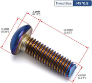 6-Piece Steering Wheel Screw Bolts Taper M5 0.8 Length 19mm - view 3