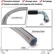 6AN 52-Inch Transmission Fluid Oil Cooler Hose Line kit for GM Chevy Ford GMC - view 6