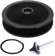 14-Inchx3-Inch Round Air Cleaner Filter Assembly withFlow-Thru Lid Caburetor High for Chevrolet GMC Ford - view 3