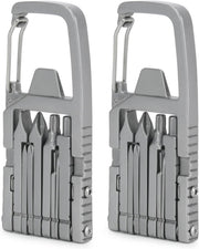 2 Pack 12 in 1 Keychain Multitool Screwdriver Bit Folding for Outdoors Camping - view 2