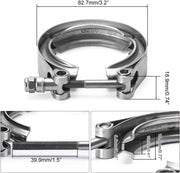 PTNHZ Universal Stainless Steel 2.0-Inch V Band Clamp For Turbo Downpipes Exhaust Systems - view 5