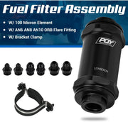 AN6 AN8 AN10 Inline Fuel Filter E85 Ethanol with 100 - view 3
