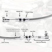 24-Inch Universal Stainless Steel Braided Throttle Cable Kit Adjustable Automotive - view 4