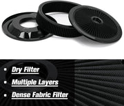 14-Inchx3-Inch Round Air Cleaner Filter Assembly withFlow-Thru Lid Caburetor High for Chevrolet GMC Ford - view 4