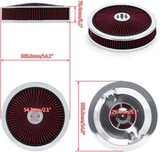 14-Inchx3-Inch Round Air Cleaner Filter Assembly withFlow-Thru Lid Caburetor High for Chevrolet GMC Ford - view 6