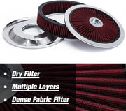 14-Inchx3-Inch Round Air Cleaner Filter Assembly withFlow-Thru Lid Caburetor High for Chevrolet GMC Ford - view 4