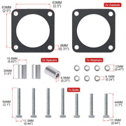 Throttle Body Spacer for 91-06 Jeep Wrangler TJ YJ LJ Cherokee XJ 2.5L/4.0L Engine - view 4