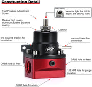 Adjustable EFI Fuel Pressure Regulator Kit 3-70PSI with AN8 Feed - view 5
