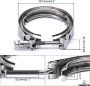 Universal Stainless Steel 3.0-Inch V Band Clamp For Turbo Downpipes Exhaust Systems - view 5