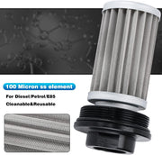 AN8 Inline Fuel Filter E85 Ethanol With 100 Micron Stainless steel element - view 4