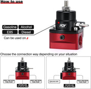 Adjustable EFI Fuel Pressure Regulator Kit 3-70PSI with AN8 Feed - view 4