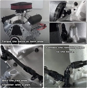 Steam Vent Hose Kit 4 AN Aluminum Complete Coolant Crossover for LSX LS1 LS2 - view 6