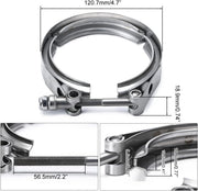 Universal Stainless Steel 3.5-Inch V Band Clamp For Turbo, Downpipes, Exhaust Systems - view 4