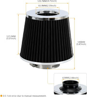 PTNHZ Universal Balck 2.5-Inch 63mm High Flow Cold Air Intake - view 5