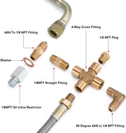 UNIVERSAL Turbo Oil Feed Line Oil Return Line Oil Drain 4AN - view 6